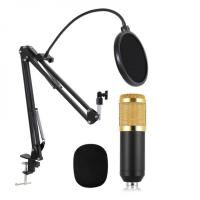 Микрофон студийный конденсаторный Music D.J. M-800U со стойкой и ветрозащитой Black/Gold (008399)