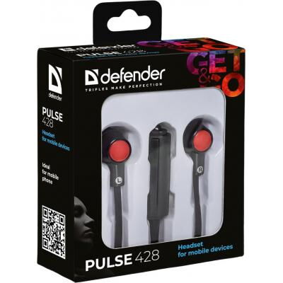 Наушники Defender Pulse 428 Black (63428) фото в интернет магазине WiseSmart.com.ua