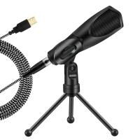 Конденсаторный студийный микрофон (1.5м) с шумоподавлением Soncm Q3B USB + штатив