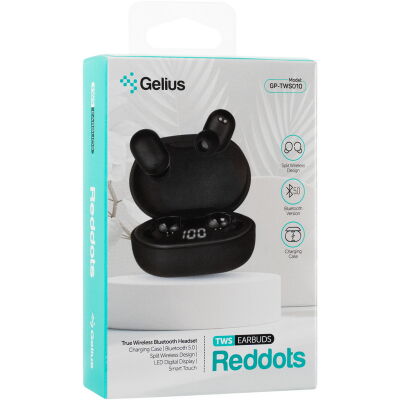 Наушники Gelius Pro Reddots TWS Earbuds GP-TWS010 Black (00000082297) фото в интернет магазине WiseSmart.com.ua