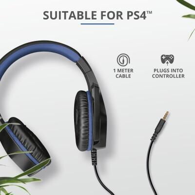 Наушники Trust GXT 404B Rana Gaming Headset for PS4 3.5mm BLUE (23309) фото в интернет магазине WiseSmart.com.ua