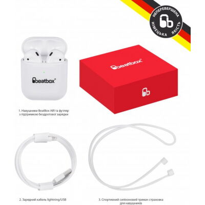 Наушники BeatBox PODS AIR 2 Wireless Charging White (bbpair2wcw) фото в интернет магазине WiseSmart.com.ua
