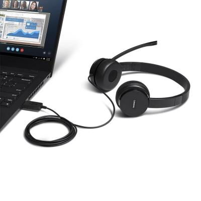 Наушники Lenovo 100 Stereo USB Headset (4XD0X88524) фото в интернет магазине WiseSmart.com.ua