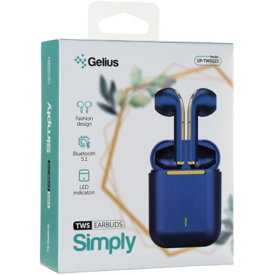 Наушники Gelius Pro Simply GP-TWS023 Blue (00000085963) фото в интернет магазине WiseSmart.com.ua