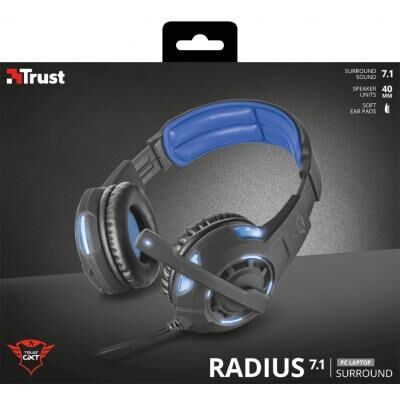 Наушники Trust GXT 350 Radius 7.1 Surround USB BLACK (22052) фото в интернет магазине WiseSmart.com.ua