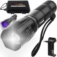 Фонарь ручной Bailong LED + ультрафиолет с Zoom Trizand 2 в 1 XPE UV L18367 в кейсе с аккумулятором 18650 (L1836)