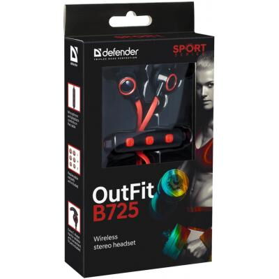 Наушники Defender OutFit B725 Black-Red (63726) фото в интернет магазине WiseSmart.com.ua