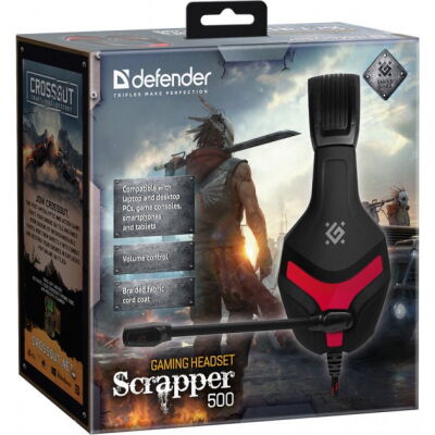 Наушники Defender Scrapper 500 Black-Red (64500) фото в интернет магазине WiseSmart.com.ua