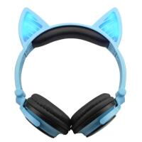 Bluetooth наушники LINX BL108A с кошачьими ушками LED Синие (SUN0481)