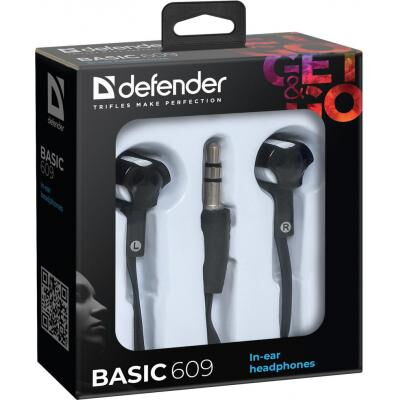 Наушники Defender Basic 609 Black-White (63609) фото в интернет магазине WiseSmart.com.ua