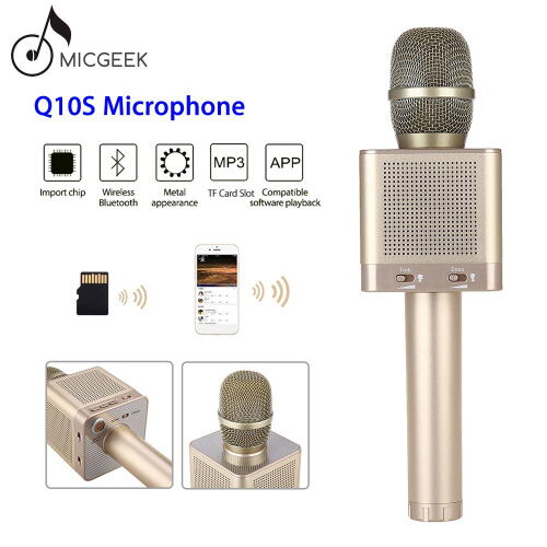 Караоке микрофон MicGeek Q10s+ Золото Оригинал (04) фото в интернет магазине WiseSmart.com.ua