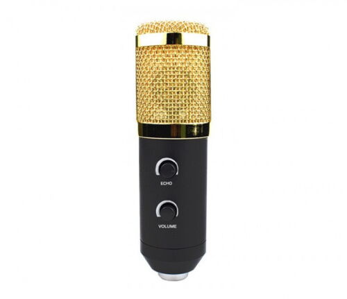 Микрофон студийный конденсаторный Music D.J. M-800U со стойкой и ветрозащитой Black/Gold (008399) фото в интернет магазине WiseSmart.com.ua