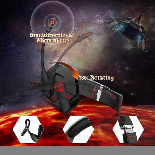 Наушники игровые Onikuma К11 с микрофоном LED Черные фото в интернет магазине WiseSmart.com.ua