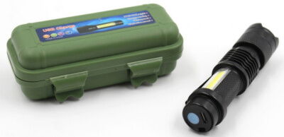 Фонарик тактический ручной HLV аккумуляторный в футляре с зарядкой от USB POLICE BL-525 Black (112070) фото в интернет магазине WiseSmart.com.ua