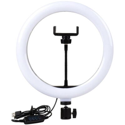Кольцевая LED лампа 16W с держателем для телефона S31 EL-1142 диаметр 33см со штативом 2м + Bluetooth пульт + Микрофон фото в интернет магазине WiseSmart.com.ua