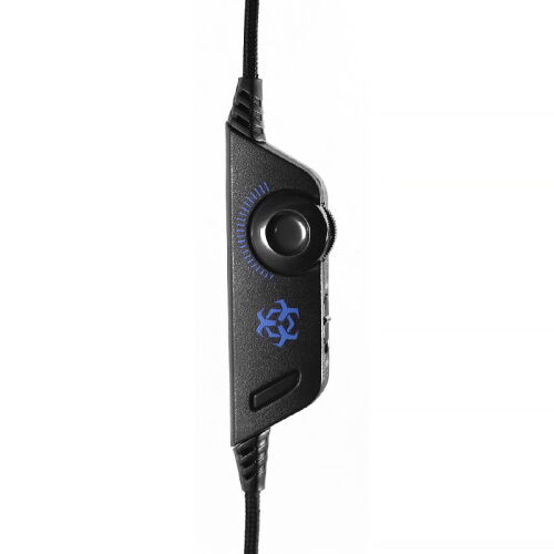 Проводные наушники с микрофоном Hunterspider V6 1+2/3.5мм + USB Black + Blue фото в интернет магазине WiseSmart.com.ua