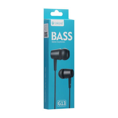 Дротові навушники вакумні з мікрофоном Celebrat 3.5 mm G13 Bass sterreo 1.2 m Black фото в интернет магазине WiseSmart.com.ua