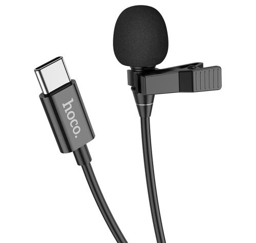 Микрофон петличный HOCO Type-C Lavalier microphone L14, 2 м, черный фото в интернет магазине WiseSmart.com.ua