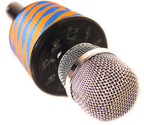 Караоке-микрофон портативный DM K-319, сине-желтый фото в интернет магазине WiseSmart.com.ua