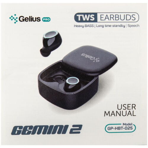 Наушники Stereo Bluetooth Headset Gelius Pro Twins Gemini 2 HBT-025 Black (00000078089) фото в интернет магазине WiseSmart.com.ua