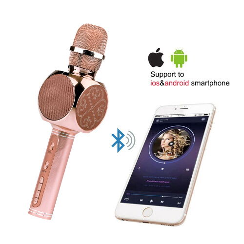 Беспроводной микрофон для караоке 2в1 Party Joy 63PJ Bluetooth с колонкой 3Вт Pink фото в интернет магазине WiseSmart.com.ua
