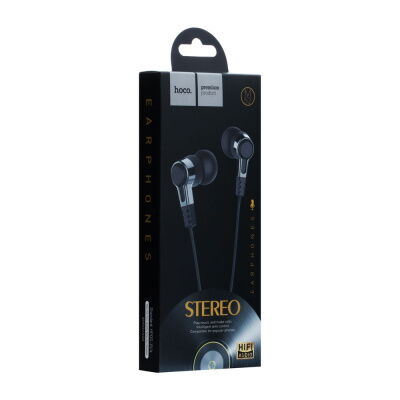 Дротові навушники вакумні з мікрофоном Hoco 3.5 mm M52 Stereo 1.2 m Black фото в интернет магазине WiseSmart.com.ua