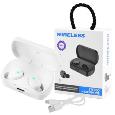Беспроводные Bluetooth наушники в кейсе Wireless TWS-10 V5.0 с функцией зарядки телефона White фото в интернет магазине WiseSmart.com.ua