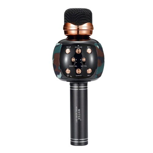Караоке микрофон с колонкой и FM радио беспроводной вокальный портативный Bluetooth Wster Karaoke WS-2911 Камуфляж фото в интернет магазине WiseSmart.com.ua