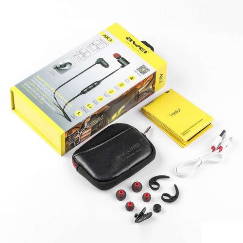 Водонепроницаемые беспроводные Bluetooth наушники Awei AK3 Black (Awei AK3) фото в интернет магазине WiseSmart.com.ua