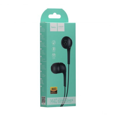 Дротові навушники вакумні з мікрофоном Hoco 3.5 mm M40 1.2 m Black фото в интернет магазине WiseSmart.com.ua
