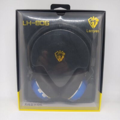 Наушники Беспроводные Bluetooth Lenyes LH-806 Чёрный с синим фото в интернет магазине WiseSmart.com.ua