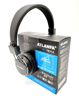 Беспроводные Bluetooth наушники Atlanfa AT-7611 Black c MP3 плеер, FM радио приемником и микрофоном фото в интернет магазине WiseSmart.com.ua
