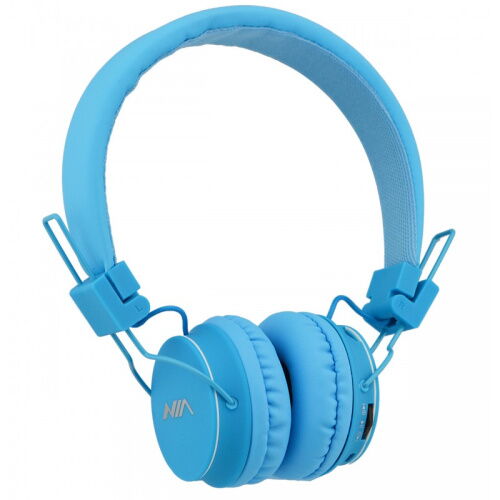 Беспроводные Bluetooth Наушники с MP3 плеером NIA X2 Радио блютуз Синие фото в интернет магазине WiseSmart.com.ua