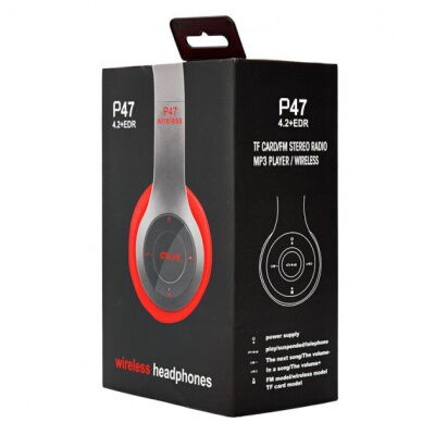 Беспроводные Bluetooth наушники Wireless Headset P47 Red фото в интернет магазине WiseSmart.com.ua