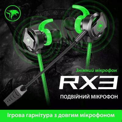 Проводные игровые наушники Plextone xMOWI RX3 Type-C 1.2 м Green фото в интернет магазине WiseSmart.com.ua