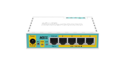 Маршрутизатор MikroTik RouterBOARD RB750UPr2 hEX PoE lite (650MHz/64Mb, 1xUSB, 5х100Мбит, PoE in, PoE out) (RB750UPr2) фото в интернет магазине WiseSmart.com.ua