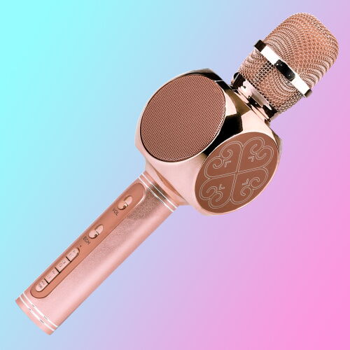 Беспроводной микрофон для караоке 2в1 Party Joy 63PJ Bluetooth с колонкой 3Вт Pink фото в интернет магазине WiseSmart.com.ua