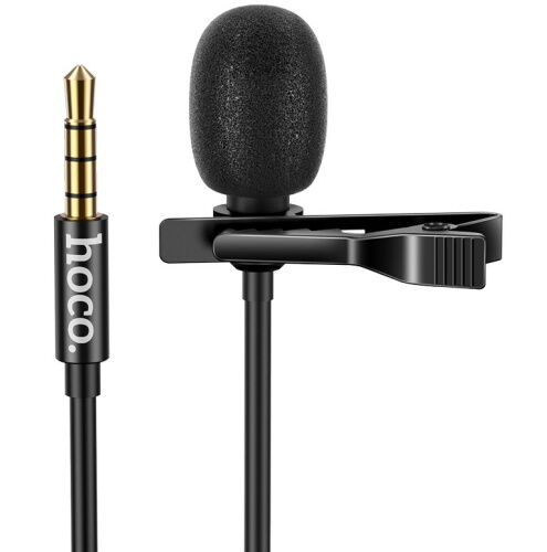 Микрофон петличный HOCO DI02, AUX, черный фото в интернет магазине WiseSmart.com.ua
