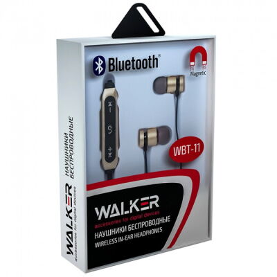 Bluetooth-наушники Walker WBT-12 Золотой фото в интернет магазине WiseSmart.com.ua