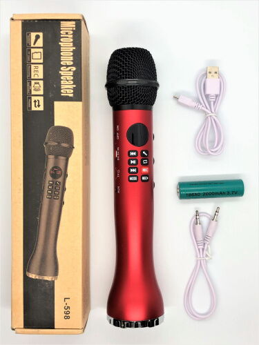 Беспроводной микрофон караоке MicMagic L-598 Красный фото в интернет магазине WiseSmart.com.ua
