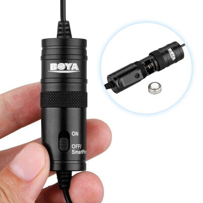 Петличный электретный конденсаторный микрофон Boya BY-M1 3,5мм с переходником, копия фото в интернет магазине WiseSmart.com.ua