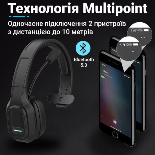 Bluetooth гарнитура для колл-центра с микрофоном Digital Lion M100C + USB Bluetooth-адаптер фото в интернет магазине WiseSmart.com.ua