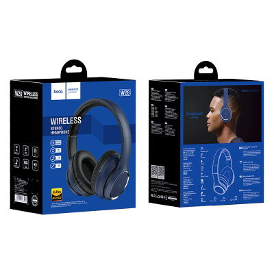 Наушники Bluetooth Hoco Journey Hi-Res W28 Синие фото в интернет магазине WiseSmart.com.ua