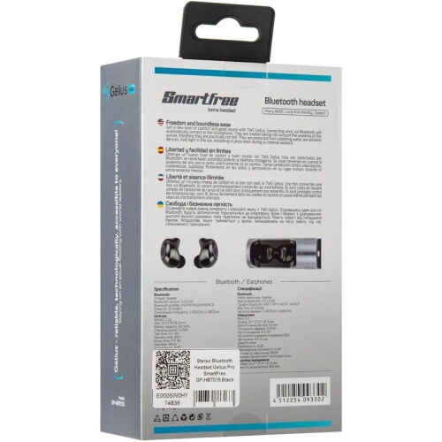 TWS наушники Stereo Bluetooth Headset Gelius Pro SmartFree GP-HBT015 Black (00000074836) фото в интернет магазине WiseSmart.com.ua