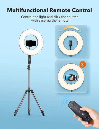 Набор блогера TaoTronics 14'' Selfie Ring Light, Dimmable LED Ring Light with 78'' Tripod Stand 36W 6500K (TT-CL030) фото в интернет магазине WiseSmart.com.ua