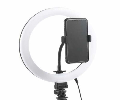 Студийная 360° светодиодная LED лампа под штатив с держателем для телефона 26 см XPRO LIVE LIGHT A26 фото в интернет магазине WiseSmart.com.ua