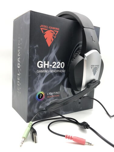 Игровые проводные наушники JEDEL со светодиодной подсветкой и микрофоном GH220 GAMING led фото в интернет магазине WiseSmart.com.ua