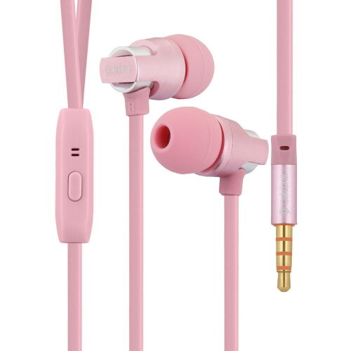 Проводные наушники 3.5mm Celebrat C8 вакуумные с микрофоном 1.2m Pink фото в интернет магазине WiseSmart.com.ua
