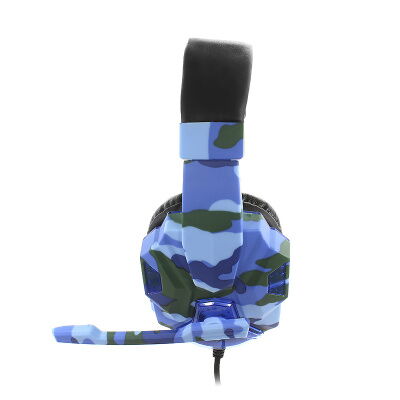 Проводная гарнитура наушники с микрофоном для геймеров SOYTO SY830MV Camouflage Blue фото в интернет магазине WiseSmart.com.ua
