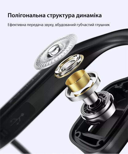 Беспроводные безболезненные с костной проводимостью наушники гарнитура для телефона Yesido YSP09 Bluetooth 5.0 Black фото в интернет магазине WiseSmart.com.ua